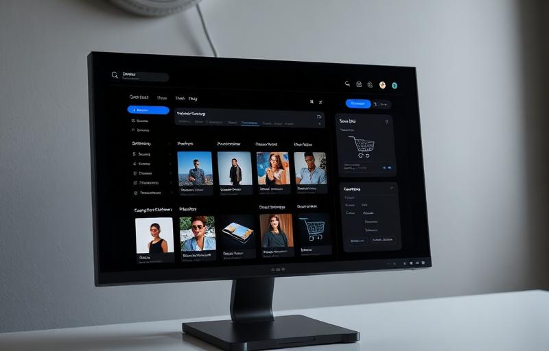 E-commerce website dashboard interface showing product management and sales analytics